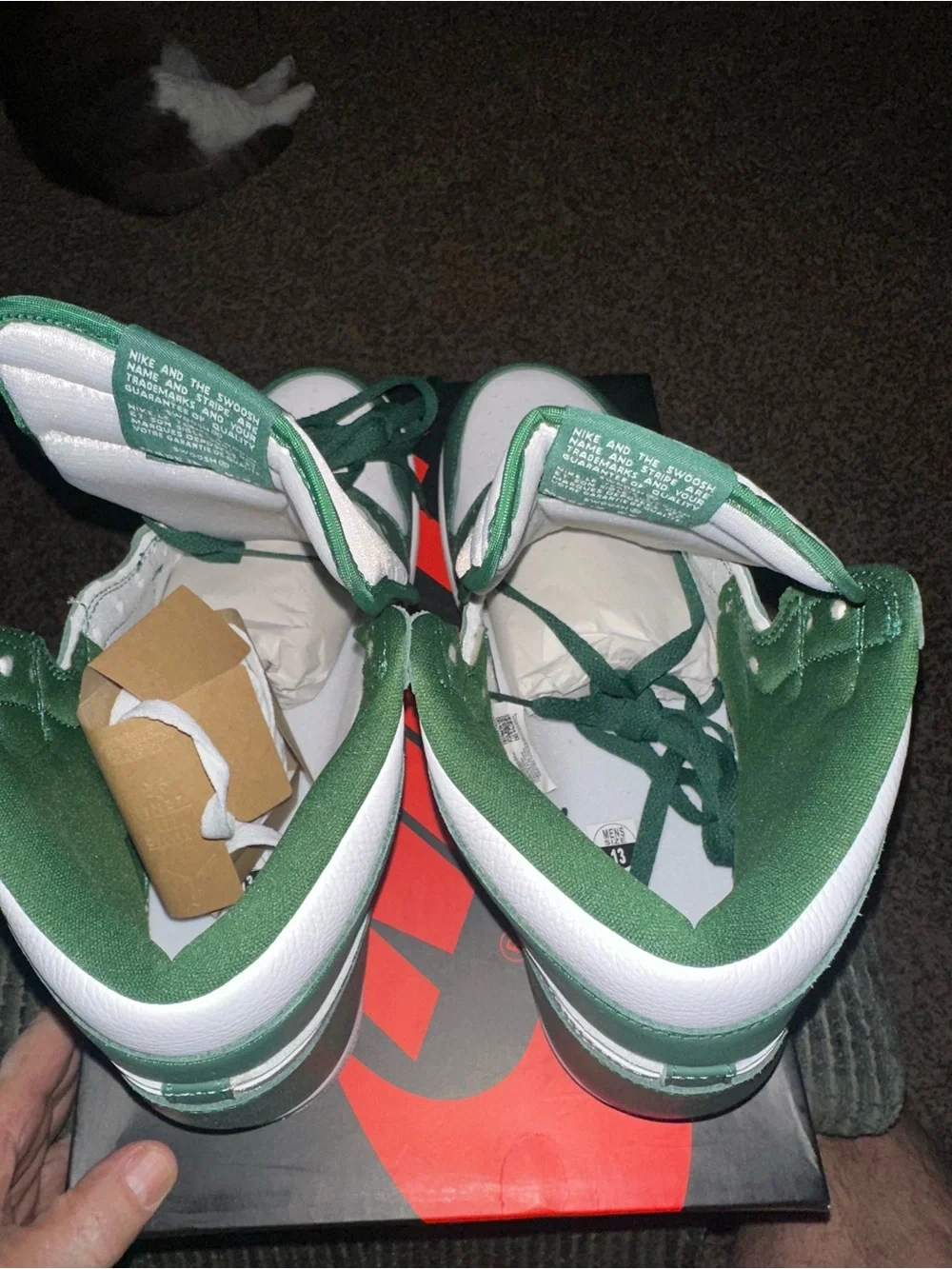 Nike Air Jordan 1 High Gorge Green White Men's Sneakers Size 13